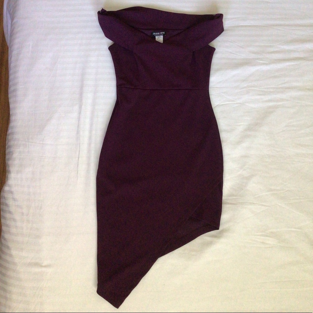 Fashion Nova purple slit mini dress